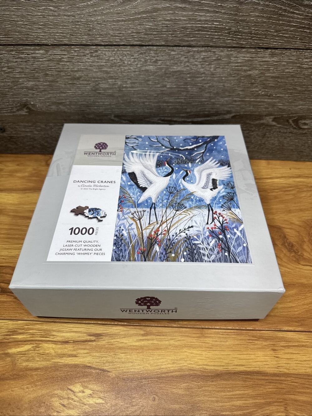 Wentworth Wooden Dancing Cranes Jigsaw Puzzle 1000 Pieces~Complete